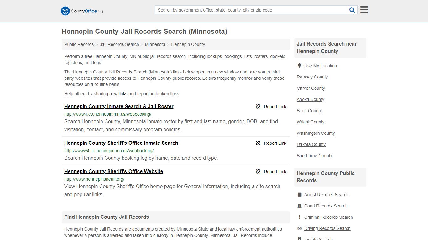 Jail Records Search - Hennepin County, MN (Jail Rosters & Records)